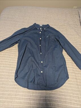 Hollister Men's Dark Blue Button-Down Shirt